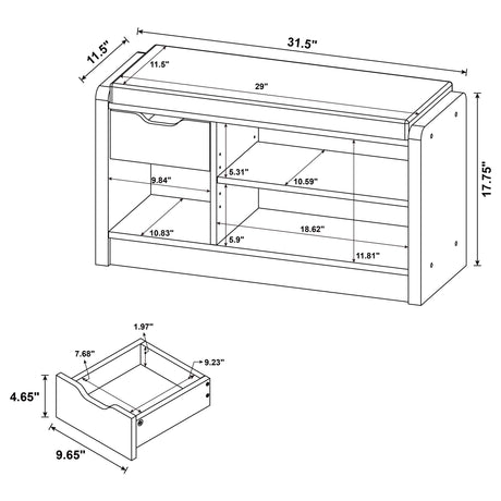 Arrington Storage Bench Black from Coaster - Luna Furniture