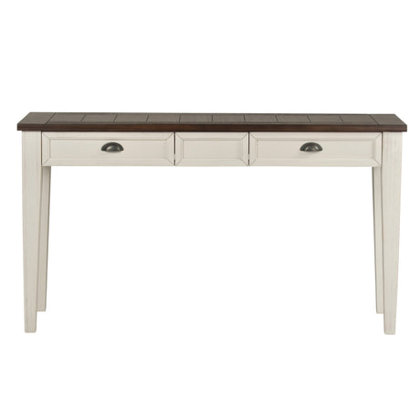 Cayla Sofa Table, Dark Oak/White from Steve Silver - Luna Furniture