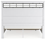 Ashbryn White/Natural California King Panel Storage Bed with 2 Nightstands from Ashley - Luna Furniture