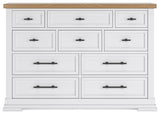 Ashbryn White/Natural California King Panel Storage Bed with Dresser and 2 Nightstands from Ashley - Luna Furniture