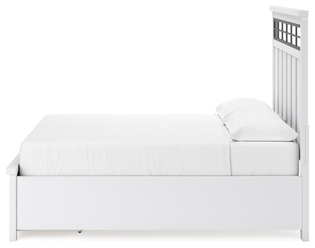 Ashbryn White/Natural California King Panel Storage Bed with Dresser and 2 Nightstands from Ashley - Luna Furniture