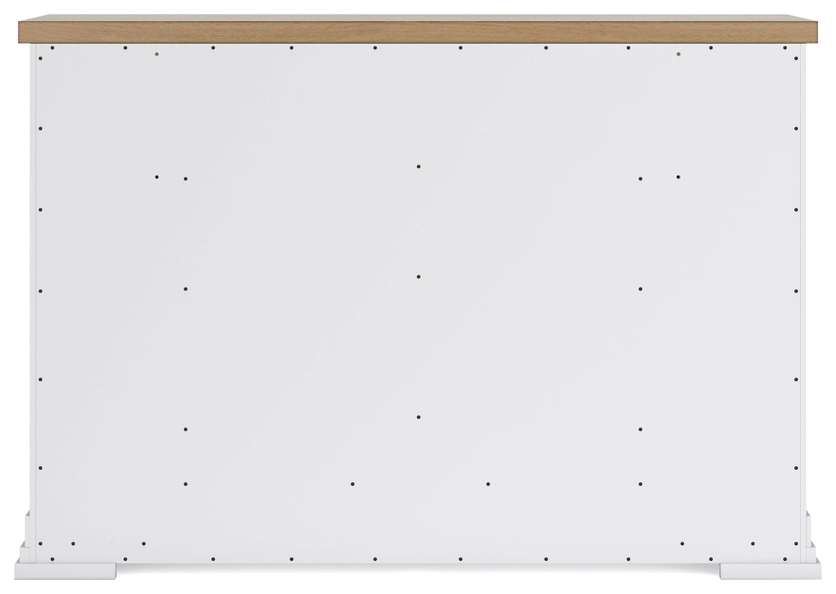 Ashbryn White/Natural California King Panel Storage Bed with Dresser from Ashley Furniture - Luna Furniture