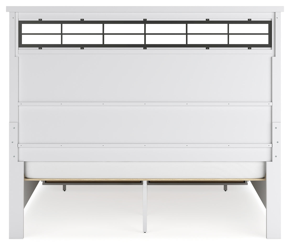 Ashbryn California King Panel Storage Bed with Mirrored Dresser in White/Natural from Ashley - Luna Furniture