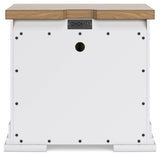 Ashbryn White/Natural King Panel Storage Bed with 2 Nightstands from Ashley - Luna Furniture