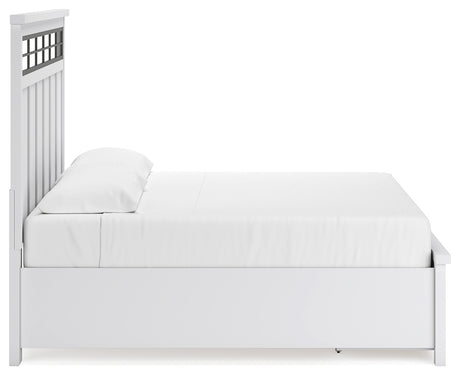 Ashbryn White/Natural King Panel Storage Bed with Dresser from Ashley - Luna Furniture