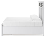 Ashbryn White/Natural King Panel Storage Bed with Dresser from Ashley - Luna Furniture