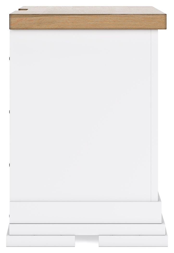 Ashbryn King Panel Storage Bed with Mirrored Dresser, Chest and Nightstand in White/Natural from Ashley - Luna Furniture