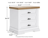 Ashbryn Queen Panel Storage Bed with Mirrored Dresser and 2 Nightstands in White/Natural from Ashley - Luna Furniture
