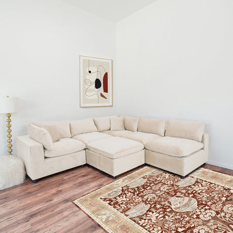 Hayward Ivory Velvet Modular Sectional Sofa from Ashcroft Furniture - Luna Furniture