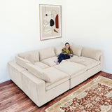 Hayward Ivory Velvet Modular Sectional Sofa from Ashcroft Furniture - Luna Furniture