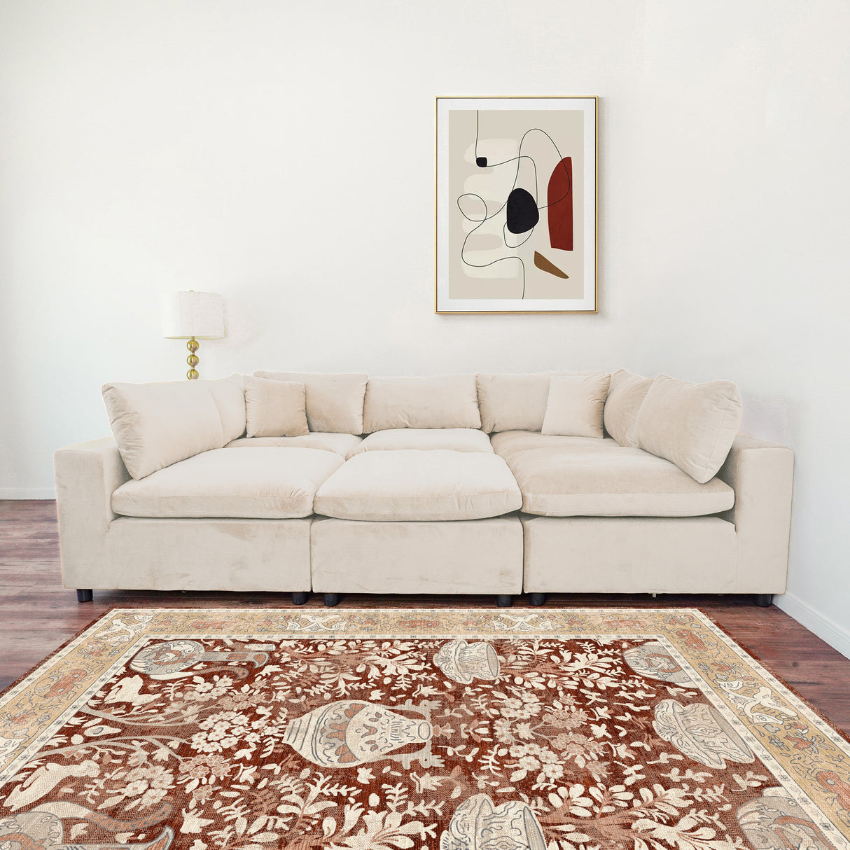 Hayward Ivory Velvet Modular Sectional Sofa from Ashcroft Furniture - Luna Furniture