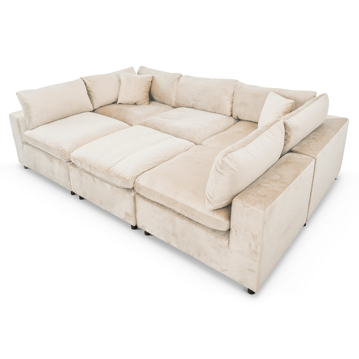 Hayward Ivory Velvet Modular Sectional Sofa from Ashcroft Furniture - Luna Furniture
