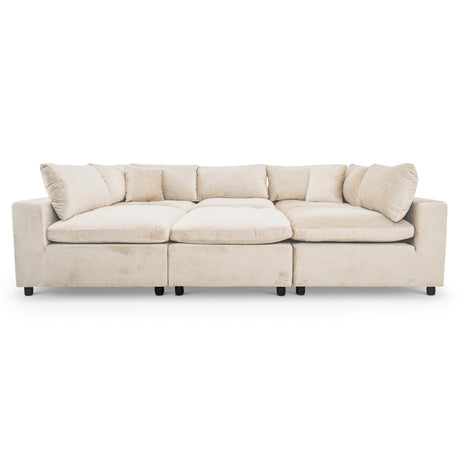 Hayward Ivory Velvet Modular Sectional Sofa from Ashcroft Furniture - Luna Furniture