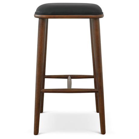 Jason Black Vegan Leather Bar Stool from Ashcroft Furniture - Luna Furniture