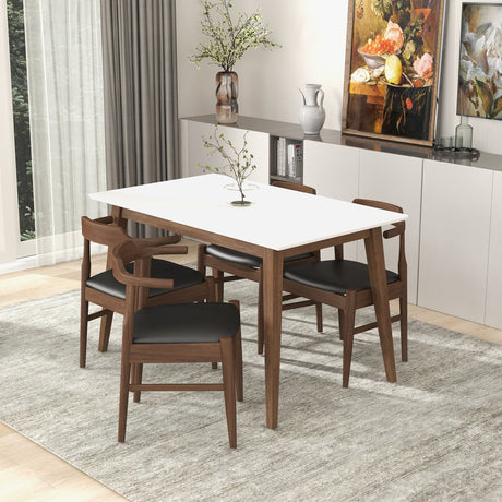 Levi Modern Style Solid Wood Rectangular Dining Kitchen Table White / 47" from Ashcroft Furniture - Luna Furniture