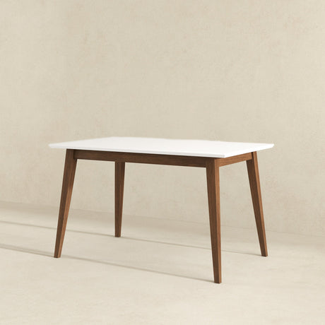 Levi Modern Style Solid Wood Rectangular Dining Kitchen Table White / 47" from Ashcroft Furniture - Luna Furniture