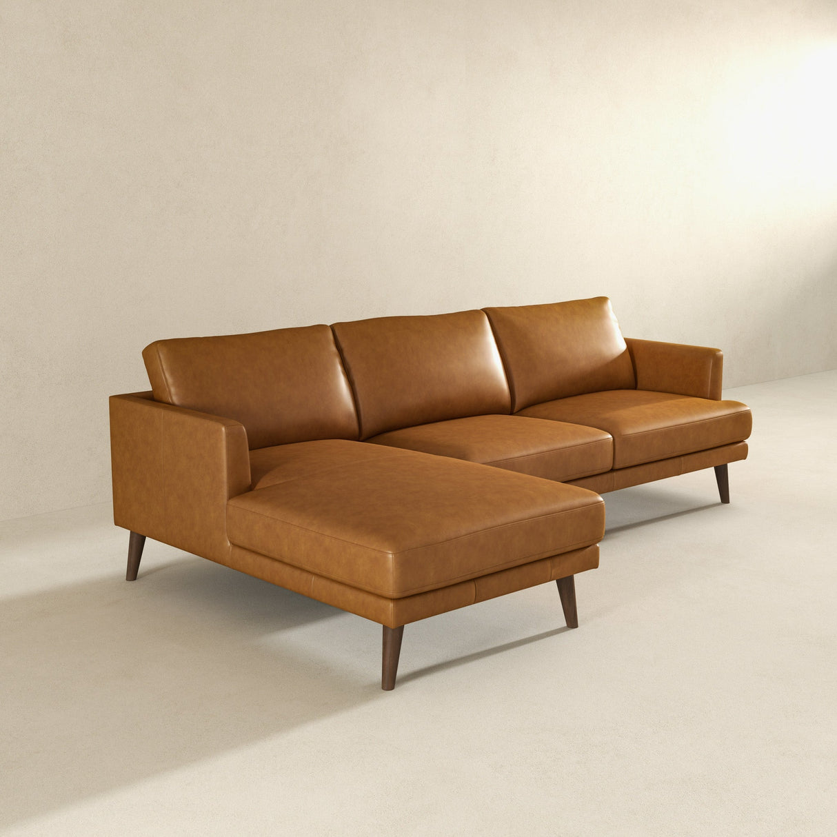 Lore Tan Genuine Leather LAF Sectional from Ashcroft Furniture - Luna Furniture