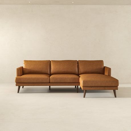 Lore Tan Genuine Leather RAF Sectional from Ashcroft Furniture - Luna Furniture