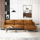 Lore Tan Genuine Leather RAF Sectional from Ashcroft Furniture - Luna Furniture