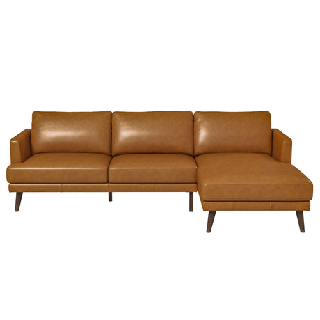 Lore Tan Genuine Leather RAF Sectional from Ashcroft Furniture - Luna Furniture