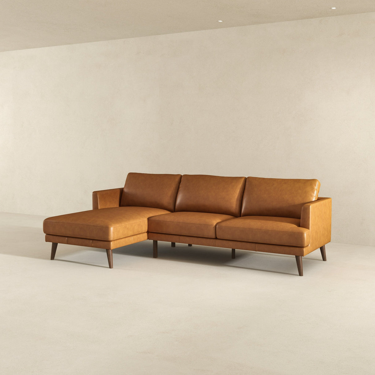 Lore Tan Genuine Leather LAF Sectional from Ashcroft Furniture - Luna Furniture