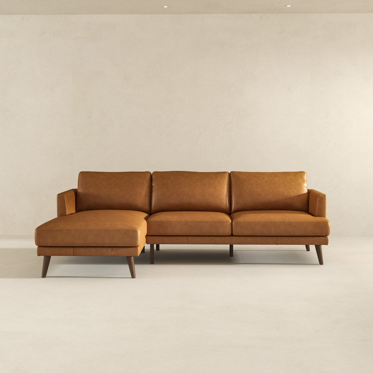 Lore Tan Genuine Leather LAF Sectional from Ashcroft Furniture - Luna Furniture