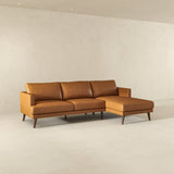 Lore Tan Genuine Leather RAF Sectional from Ashcroft Furniture - Luna Furniture