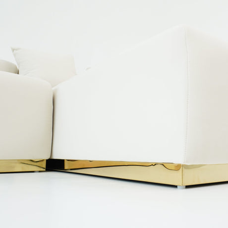Nolan U-Shape Corner Sofa - Cream Velvet from Ashcroft Furniture - Luna Furniture