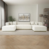 Nolan U-Shape Corner Sofa - Cream Velvet from Ashcroft Furniture - Luna Furniture