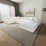 Nolan U-Shape Corner Sofa - Cream Velvet from Ashcroft Furniture - Luna Furniture