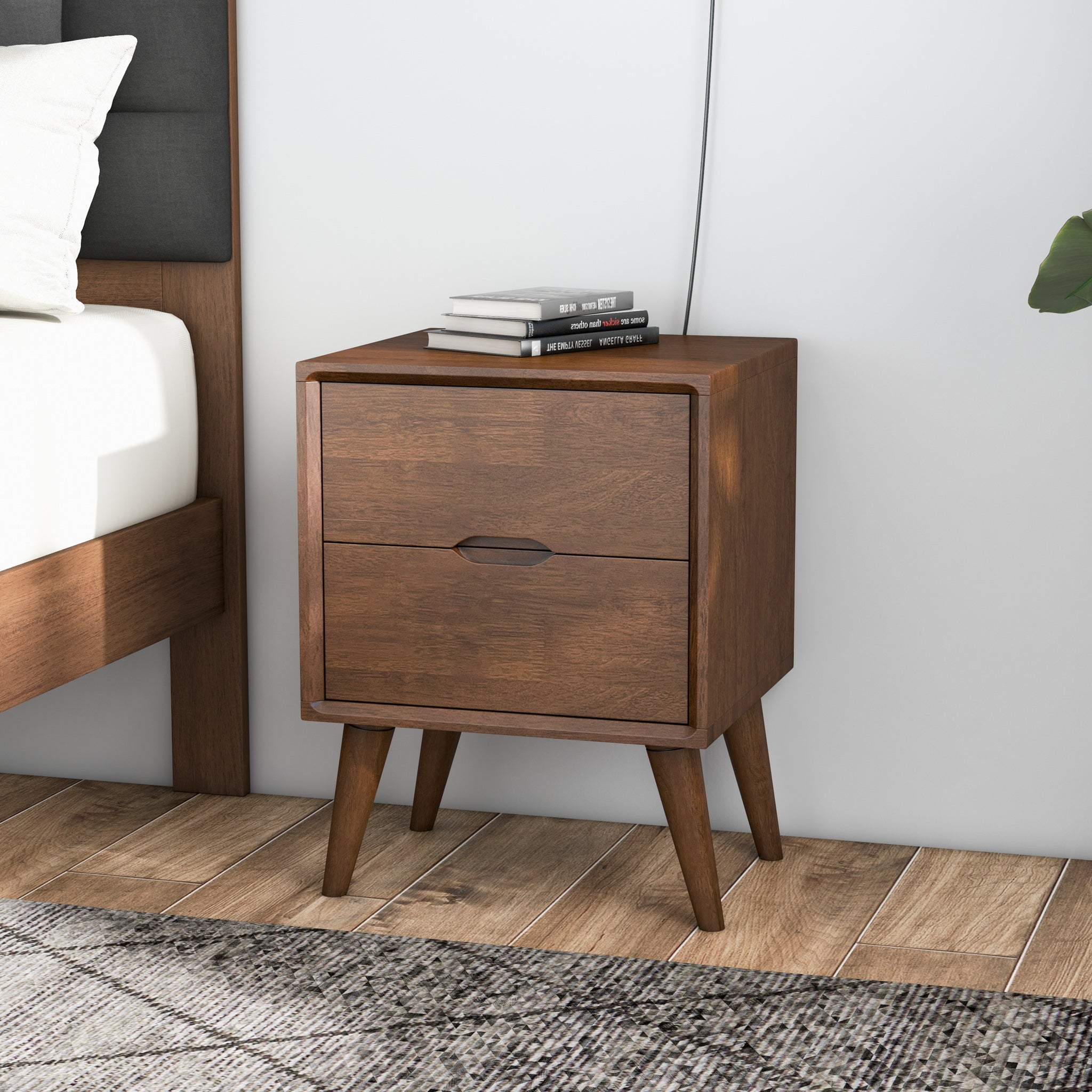 Ashcroft Furniture Alexandra Brown Night Stand with 2 Drawers