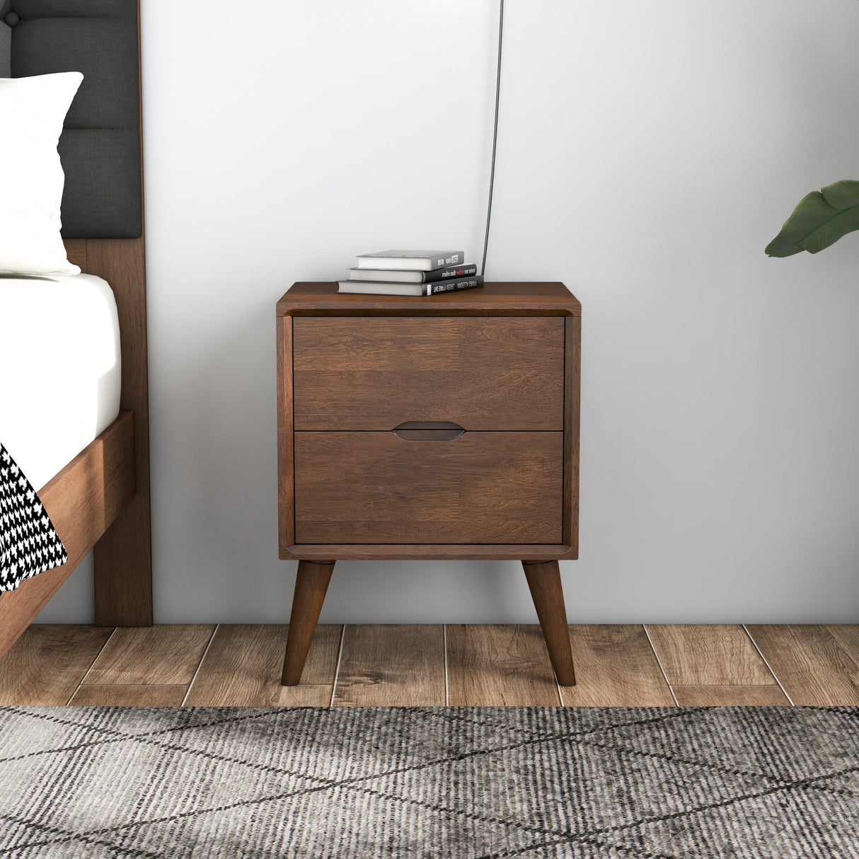 Alexandra Brown Night Stand with 2 Drawers from Ashcroft Furniture - Luna Furniture