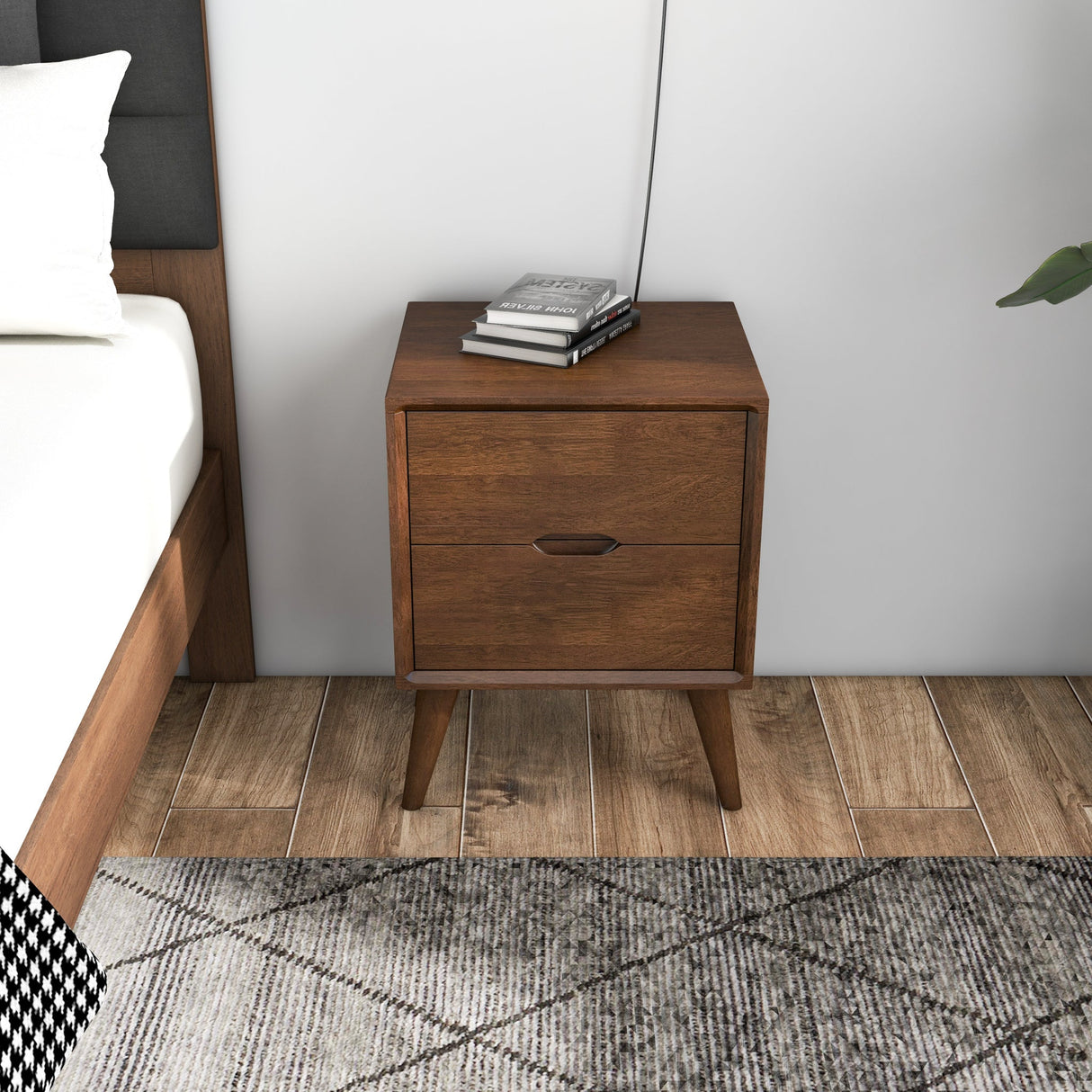Alexandra Brown Night Stand with 2 Drawers from Ashcroft Furniture - Luna Furniture