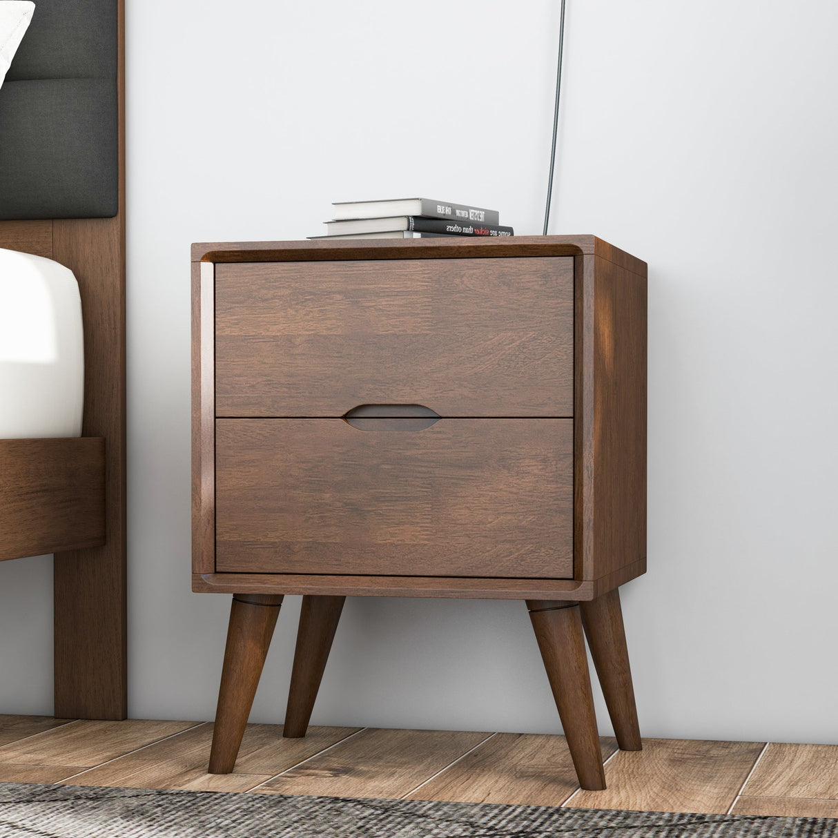 Alexandra Brown Night Stand with 2 Drawers from Ashcroft Furniture - Luna Furniture