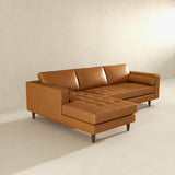 Daphne Tan Genuine Leather LAF Chaise Sectional from Ashcroft Furniture - Luna Furniture