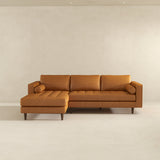 Daphne Tan Genuine Leather LAF Chaise Sectional from Ashcroft Furniture - Luna Furniture