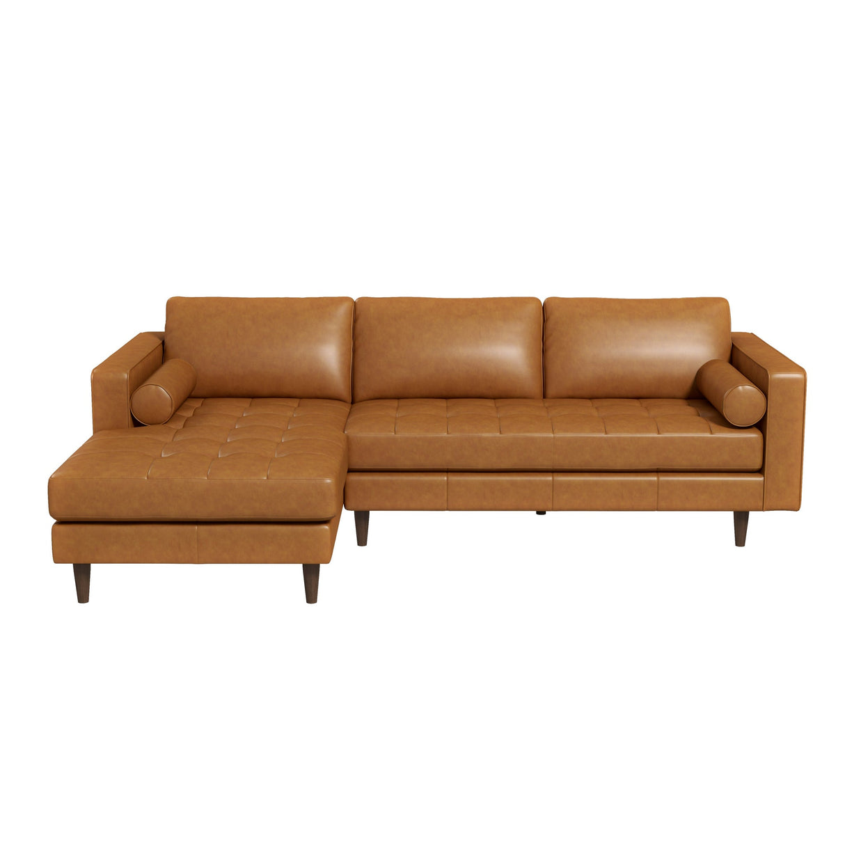 Daphne Tan Genuine Leather LAF Chaise Sectional from Ashcroft Furniture - Luna Furniture