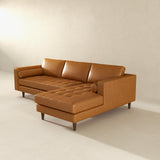 Daphne Tan Genuine Leather RAF Chaise Sectional from Ashcroft Furniture - Luna Furniture