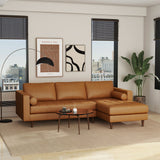 Daphne Tan Genuine Leather RAF Chaise Sectional from Ashcroft Furniture - Luna Furniture