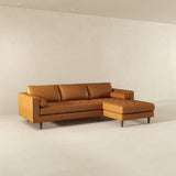 Daphne Tan Genuine Leather RAF Chaise Sectional from Ashcroft Furniture - Luna Furniture