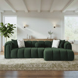 Beatrice Modern Tufted Dark Green Boucle Right-Facing Sectional Sofa from Ashcroft Furniture - Luna Furniture