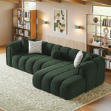 Beatrice Modern Tufted Dark Green Boucle Right-Facing Sectional Sofa from Ashcroft Furniture - Luna Furniture