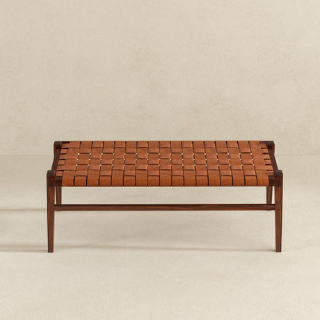 Cody Tan Leather Bench from Ashcroft Furniture - Luna Furniture