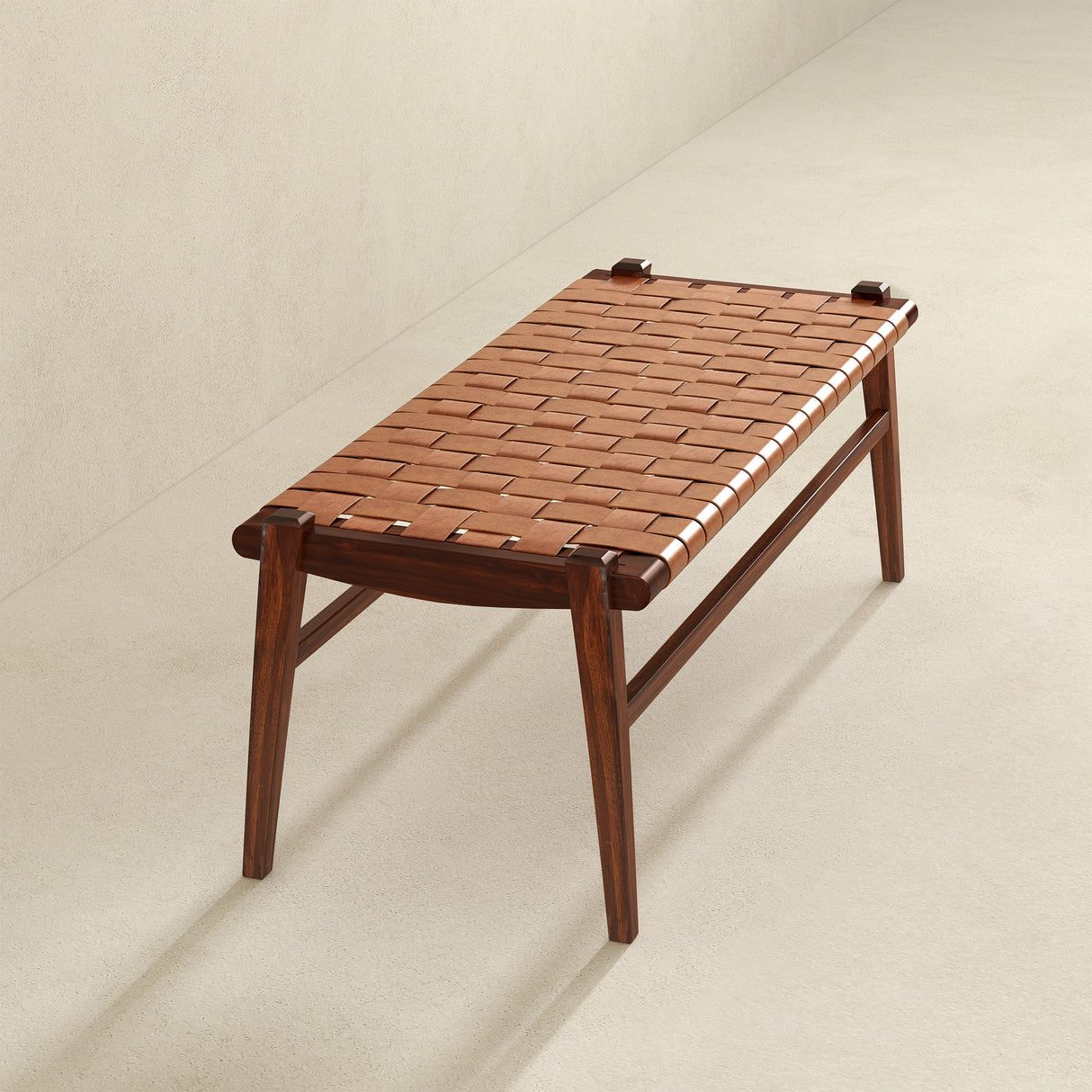 Cody Tan Leather Bench from Midinmod - Luna Furniture