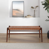 Cody Tan Leather Bench from Midinmod - Luna Furniture