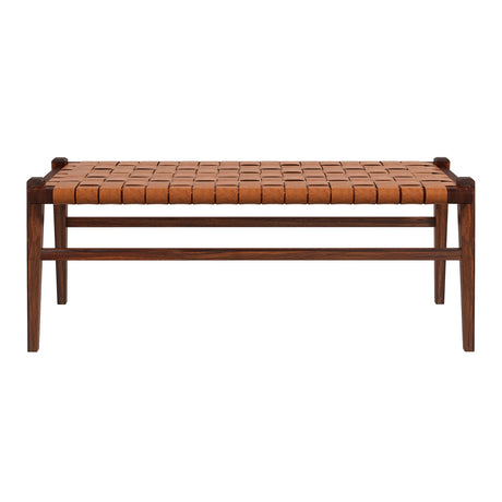 Cody Tan Leather Bench from Ashcroft Furniture - Luna Furniture