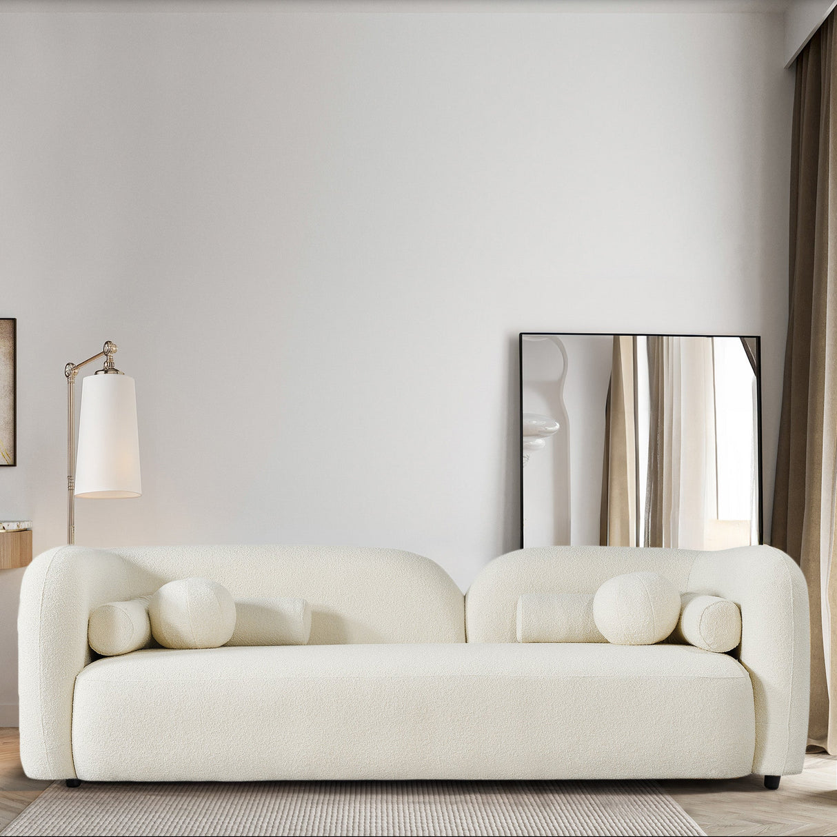 Donna Japandi Style Boucle Sofa Ivory from Ashcroft Furniture - Luna Furniture