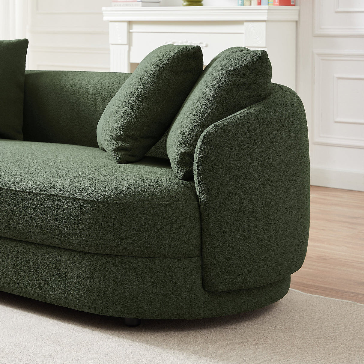 Dylan Olive Green Boucle Sofa from Midinmod - Luna Furniture