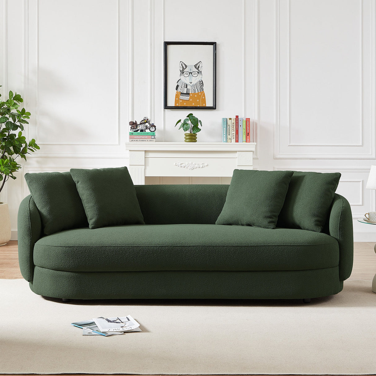 Dylan Olive Green Boucle Sofa from Midinmod - Luna Furniture