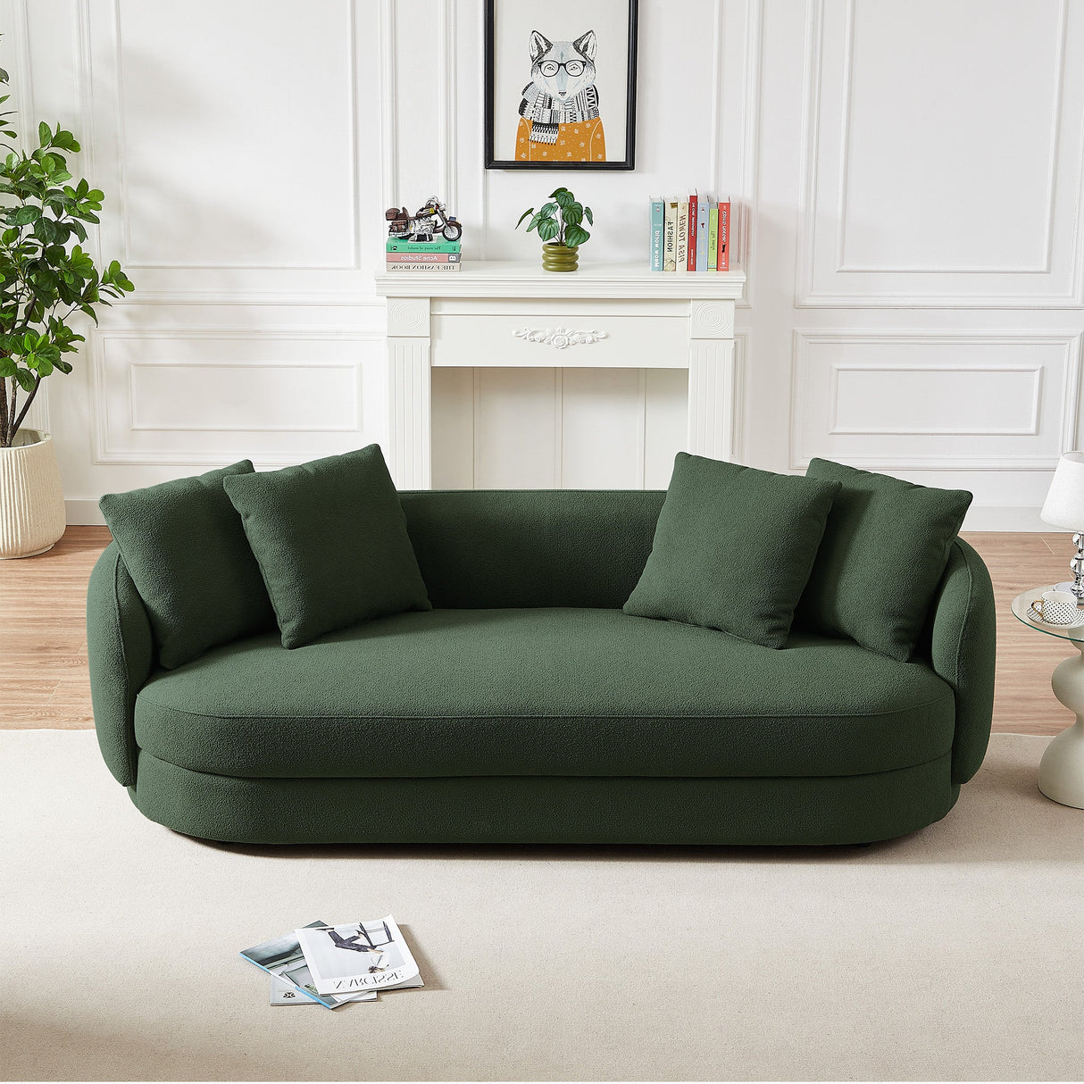 Dylan Olive Green Boucle Sofa from Midinmod - Luna Furniture